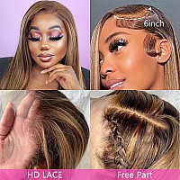 Lzgye 13X6 Ombre Highlight Lace Front Wig Human Hair 28 Inch 427 Colored Straight Human Hair Wigs Hd Transparent Lace Frontal W