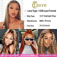 Lzgye 13X6 Ombre Highlight Lace Front Wig Human Hair 28 Inch 427 Colored Straight Human Hair Wigs Hd Transparent Lace Frontal W