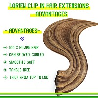 Lorien Clip In Hair Extensions Real Human Hair 22 Inch 110G 427 Chocolate Brown To Caramel Blonde Clip In 100 Brazilian Rem