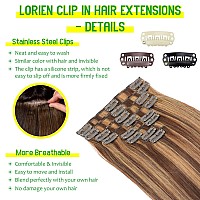 Lorien Clip In Hair Extensions Real Human Hair 22 Inch 110G 427 Chocolate Brown To Caramel Blonde Clip In 100 Brazilian Rem