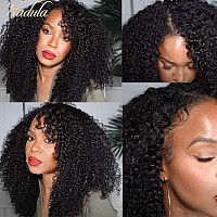 Nadula V Part Wig Kinky Curly Human Hair No Leave Out Glueless Upgraded U Part Wigs For Women10A Malaysian Afro Curly Vpart Wi