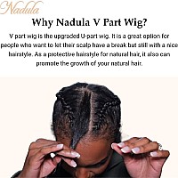 Nadula V Part Wig Kinky Curly Human Hair No Leave Out Glueless Upgraded U Part Wigs For Women10A Malaysian Afro Curly Vpart Wi