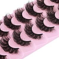 False Eyelashes Fluffy Lashes Mink Wispy Thick Volume Eye Lashes Curly Strip Lashes Extensions Natural Dramatic 20Mm Long 7 Pair