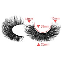 False Eyelashes Fluffy Lashes Mink Wispy Thick Volume Eye Lashes Curly Strip Lashes Extensions Natural Dramatic 20Mm Long 7 Pair