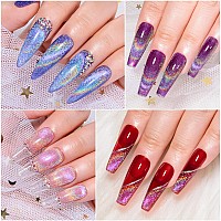 Meet Across Rainbow Cat Eye Gel Nail Polish And 5 Colors Jelly Gel Polish Soak Off Uv Led Light Nail Kit Gift Box With Free Magn