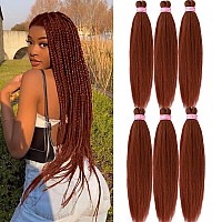 MSBELLE Braiding Hair Pre stretched 100g/Pack Ombre Braiding Hair Supplies 6Pcs/Lot Pre stretched Braiding Hair Hot Water Setting (26 INCH, Ginger)