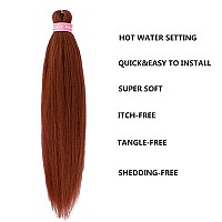 MSBELLE Braiding Hair Pre stretched 100g/Pack Ombre Braiding Hair Supplies 6Pcs/Lot Pre stretched Braiding Hair Hot Water Setting (26 INCH, Ginger)