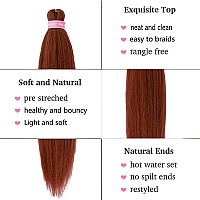 MSBELLE Braiding Hair Pre stretched 100g/Pack Ombre Braiding Hair Supplies 6Pcs/Lot Pre stretched Braiding Hair Hot Water Setting (26 INCH, Ginger)