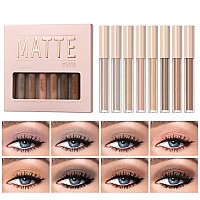 Maepeor Matte Liquid Eyeshadow 8 Colors Neutral Naked Smooth Creamy Eyeshadow Lightweight Highpigmented And Waterproof Long Las