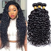 Brazilian Hair Water Wave Bundles Human Hair Bundles Water Wave Wet And Wavy Human Hair 3 Bundles For Black Women Curly Wave Hum