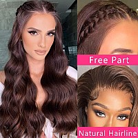 26 Inch Brown Body Wave Lace Front Wigs Human Hair Wigs HD Lace Front Wig Human Hair Pre Plucked with Baby Hair 150 Density Brazilian Virgin Transparent Lace Front Glueless Wigs Human Hair Colored