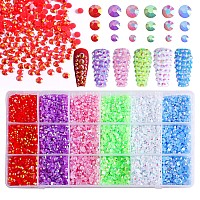 Rodaky 19200Pcs Resin Bulk Rhinestones For Tumblers 6 Color Round Crystals Gem Stones 3 Sizes Jelly Flatback Rhinestones For Nai