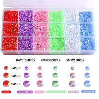 Rodaky 19200Pcs Resin Bulk Rhinestones For Tumblers 6 Color Round Crystals Gem Stones 3 Sizes Jelly Flatback Rhinestones For Nai