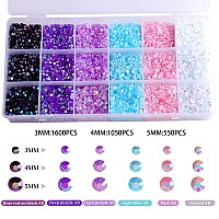 Rodaky 19200Pcs Jelly Rhinestones For Crafts 6 Color Round Crystals Gem Stones 3 Sizes Bulk Resin Flatback Rhinestones For Nail