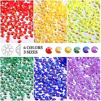 Rodaky 19200Pcs Jelly Ab Crystal Bulk Rhinestones For Nails 6 Color Round Crystals Gem 3 4 5 Mm Size Resin Flatback Rhinestones