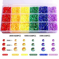 Rodaky 19200Pcs Jelly Ab Crystal Bulk Rhinestones For Nails 6 Color Round Crystals Gem 3 4 5 Mm Size Resin Flatback Rhinestones