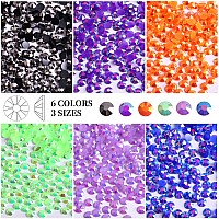 Rodaky 19200Pcs Resin Flatback Rhinestones For Crafts 6 Color Round Crystals Gem Stones 3 Size Jelly Ab Crystal Nail Rhinestones