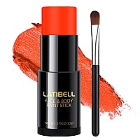 Orange Face Body Paint Sticks For Kids Adults Oil Based Halloween Face Painting Kit With Brush Uv Neon Body Paint Orange Eye B