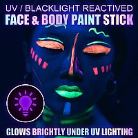 Orange Face Body Paint Sticks For Kids Adults Oil Based Halloween Face Painting Kit With Brush Uv Neon Body Paint Orange Eye B