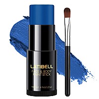 Blue Face Body Paint Sticks For Kids Adults Oil Based Halloween Face Painting Kit With Brush Body Paint Blue Eye Black Stick F