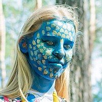 Blue Face Body Paint Sticks For Kids Adults Oil Based Halloween Face Painting Kit With Brush Body Paint Blue Eye Black Stick F