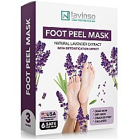 Lavinso Lavender Foot Exfoliator Peeling Mask For Dry Cracked Feet 3 Pack Remove Dead Skin And Callus Foot Peel Mask For B