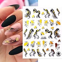 12 Sheets Nail Art Stickers Decals White Black Gold Stripe Line Nail Decals Self-Adhesive Marble Wave Nail Art Supplies For Nail Diy Decoration 3D Nail Accessories For Women French Nail Design