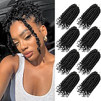 Bileaf Ombre Brown Short Passion Twist Hair 6 Inch Pre Looped Passion Twist Crochet Hair 8 Packs Pre Twisted Crochet Passion Twi