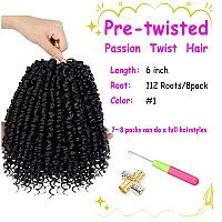 Bileaf Ombre Brown Short Passion Twist Hair 6 Inch Pre Looped Passion Twist Crochet Hair 8 Packs Pre Twisted Crochet Passion Twi