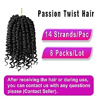 Bileaf Ombre Brown Short Passion Twist Hair 6 Inch Pre Looped Passion Twist Crochet Hair 8 Packs Pre Twisted Crochet Passion Twi