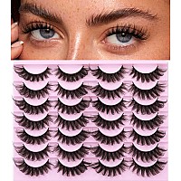 Mink Lashes Fluffy Russian Mink Lashes Extension 17Mm Wispy False Eyelashes 6D D Curl Russian Strip Lashes Pack By Kiromiro