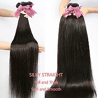 Suifengwu 10A Straight Human Hair Bundles 20 22 24 Inch 100 Unprocessed Brazilian Virgin Weave Bundles Human Hair Extensions