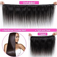 Suifengwu 10A Human Hair Bundles 16 18 20 Inch Straight Bundles Human Hair 100 Unprocessed Brazilian Virgin Weave 3 Bundles Dou