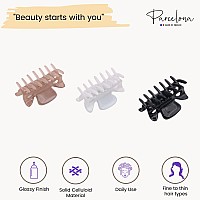 Parcelona French Classic Very Small 1 12 Claw Clips With Tight Spring Set Of 3 Girls Hair Jaw Claw Clips Durable Styling Wome