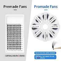 Premade Fans Eyelash Extension 500 Fans Handmade Loose Volume Lashes 20D Premade Fans 007Mm Thickness Cd Curl 916Mm1320Mm