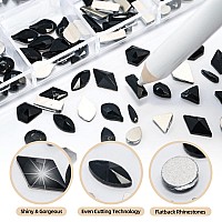 Nail Rhinestones Flatback Crystal Rhinestones For Nail 120 Pcs Multi Shapes Glass Nail Art Decorations Rhinestones For Acrylic