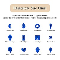 Nail Rhinestones, Flatback Crystal Rhinestones for Nail 120 Pcs Multi Shapes Glass Nail Art Decorations Rhinestones for Acrylic Nails DIY Nail Art Design