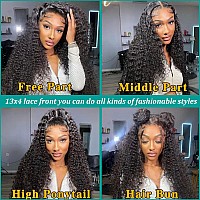 26Inch Deep Wave Lace Front Wigs Human Hair 180 Density Brazilian Virgin 13X4 Deep Curly Wave Frontal Wig Humsn Hair For Black