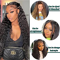 26Inch Deep Wave Lace Front Wigs Human Hair 180 Density Brazilian Virgin 13X4 Deep Curly Wave Frontal Wig Humsn Hair For Black