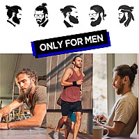 HAVHAF Knotted Mens Hair Ties For Men 8pcs (Thin, Black Charcoal) - No damage Crease Breakage Man Bun Hair Tie Men with Long Hair For Curly Thick Elastic Hair Ties For Guys | Perfect hairtie For Men