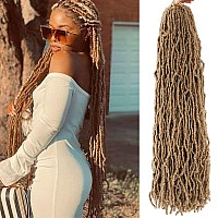 Alrence Faux Locs Crochet Hair Blonde 30 Inch 7 Packs Soft Locs Long Crochet Locs Goddess Locs Natural Synthetic Pre looped Crochet Braids For Butterfly Locs Crochet Hair (30 Inch (Pack of 7), 27#)