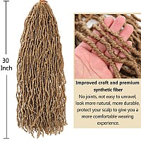 Alrence Faux Locs Crochet Hair Blonde 30 Inch 7 Packs Soft Locs Long Crochet Locs Goddess Locs Natural Synthetic Pre looped Crochet Braids For Butterfly Locs Crochet Hair (30 Inch (Pack of 7), 27#)