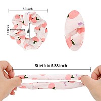 Ondder Hair Scrunchies 15 Pcs Floral Fruit Print Ribbon Bow Elastic Ponytail Holders Hair Accessories For Women Girls Ki