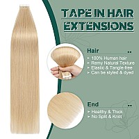 Benehair Remy Tape In Hair Extensions Human Hair Natural Blonde Seamless Skin Weft Tape In Real Human Hair Extensions Straight H