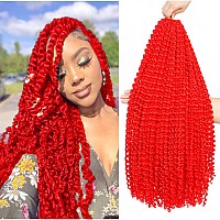 Red Passion Twist Hair 24 Inch 1Pack Water Wave Crochet Hair For Passion Twists Long Bohemian Braiding Protective Style Hair Ext