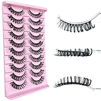 Russian D Curl Strip Lashes Fluffy False Eyelashes Natural Lashes 15-20mm Fake Lashes Pack Volume Eye Lashes 10 Pairs Faux mink lash Multipack