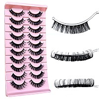 Russian D Curl Strip Lashes Fluffy False Eyelashes Natural Lashes 15-20mm Fake Lashes Pack Volume Eye Lashes 10 Pairs Faux mink lash Multipack