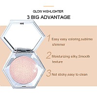 Shimmer Body Highlighter Makeup Glitter Palette Face Highlight Contour Makeup Palette Shimmer Bronzer Palette Highlighter Powder Long Lasting Waterproof Facial Cosmetic Glow Illuminator (Rose Gold)