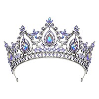 Sweetv Purple Queen Crown For Women Wedding Tiara For Bride Princess Tiara Quinceanera Pageant Crown Diadem Crystal Headpiec