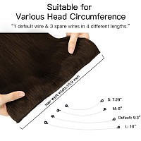 Hotbanana Wire Hair Extensions 20 Inch 110G Light Dark Brown Fish Line Hair Extensions Real Human Hair Straight Invisible Wire